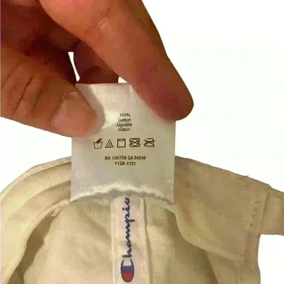 Champion Script Logo Hat Adjustable One Size White/Cream Baseball Cap Unisex - Picture 7 of 8